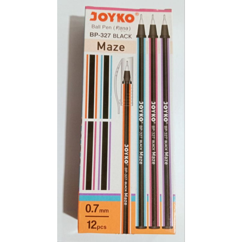 

1 kotak ( isi 12 Pcs ) PENA JOYKO BP-327 black Maze