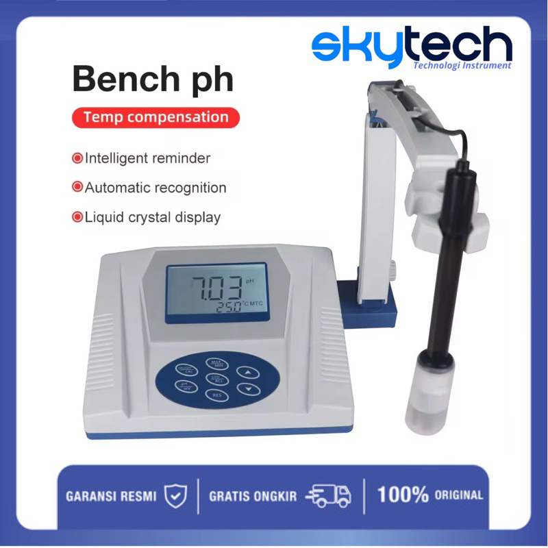 Digital benchtop pH meter & temperature (pH dan suhu)