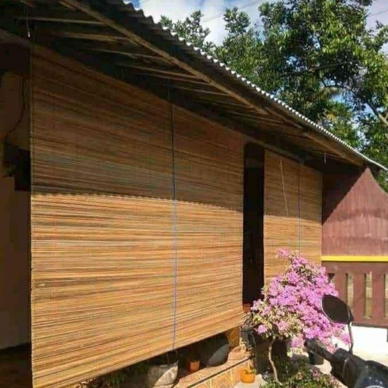 Tirai/krey bambu NATURAL uk(2x3)(3x2)(2,5x3)m free tali gulung