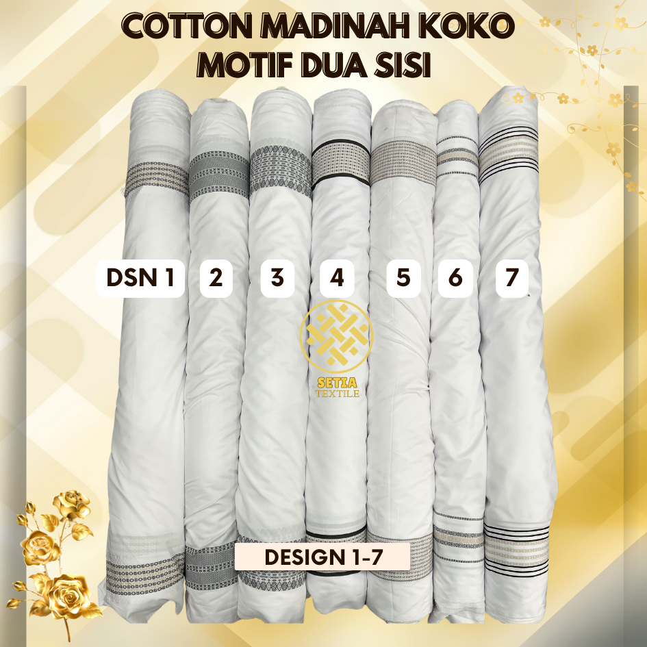 Kain MADINAH KOKO TIMBUL | Motif Dua sisi  | Lebar 150cm | Kain Koko