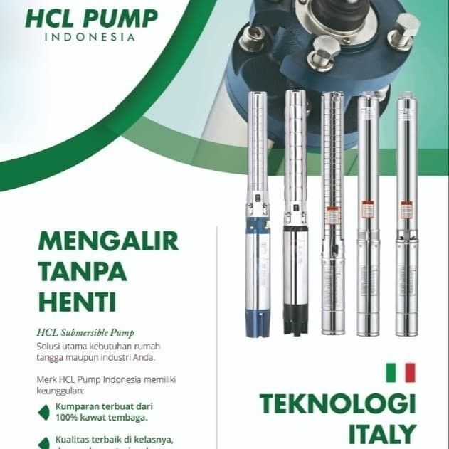 Pompa Submersible HCL 4" tenaga 1/2HP Output 2" HCL 4" SDM 4/6 - 0.5 HP 350 watt POMPA SATELIT POMPA