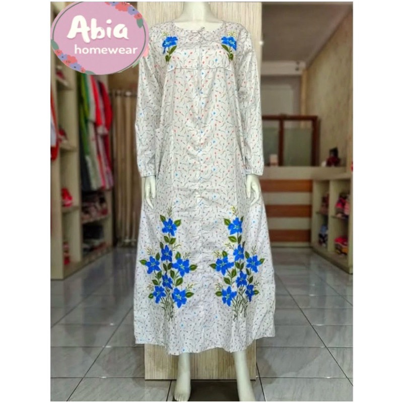 Gamis Bordir Malang Katun Jepang - Busui Friendly