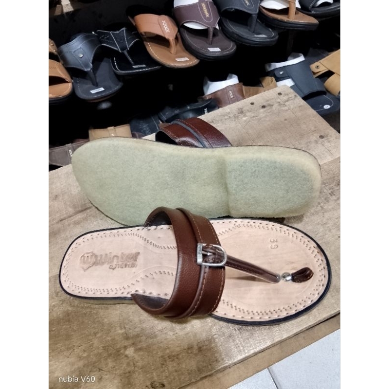 Sandal Terompah Sandal Jepit Kulit Asli