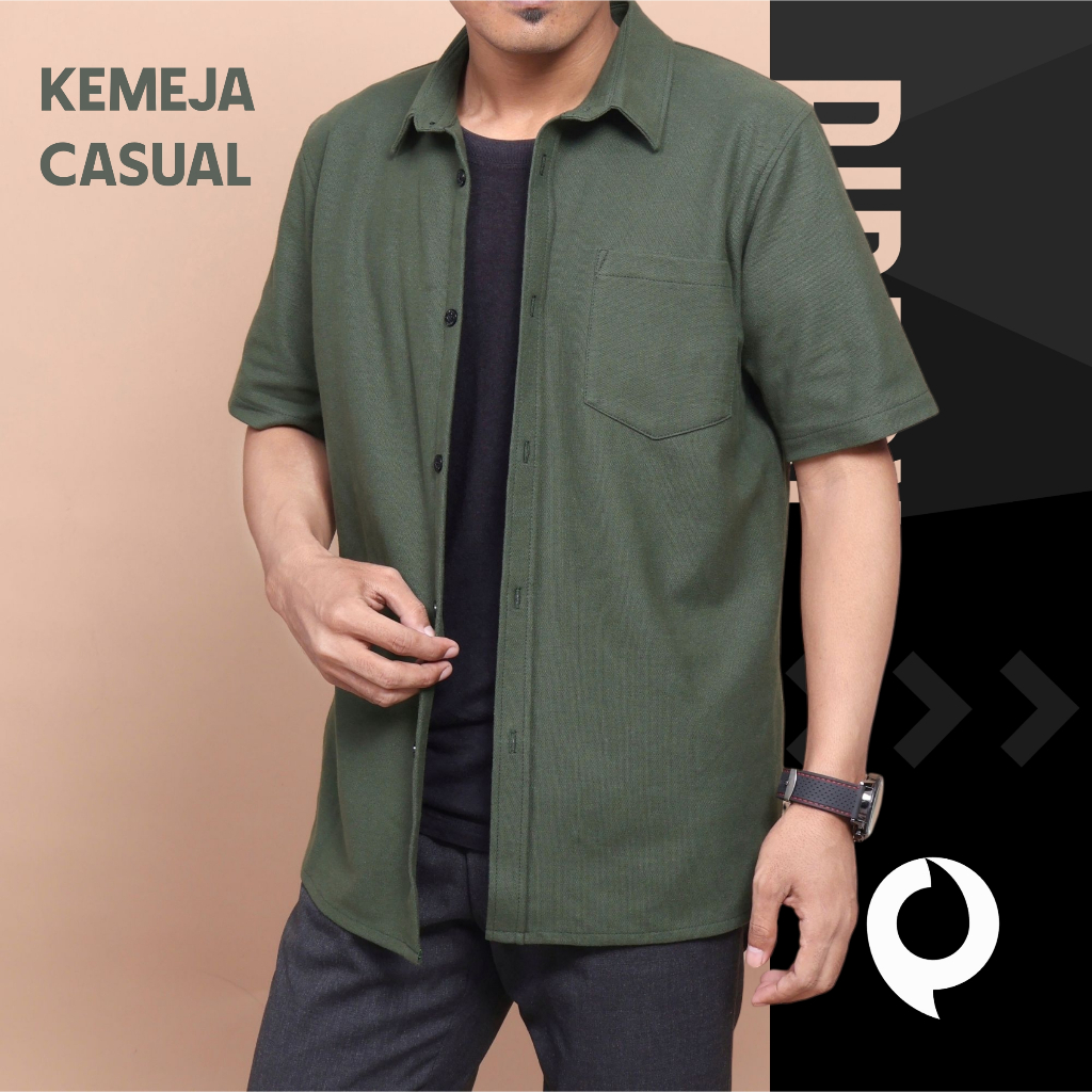 PIPDAY - Kemeja pria lengan pendek pique premium - Kemeja pria dewasa bahan pique - kemeja polos