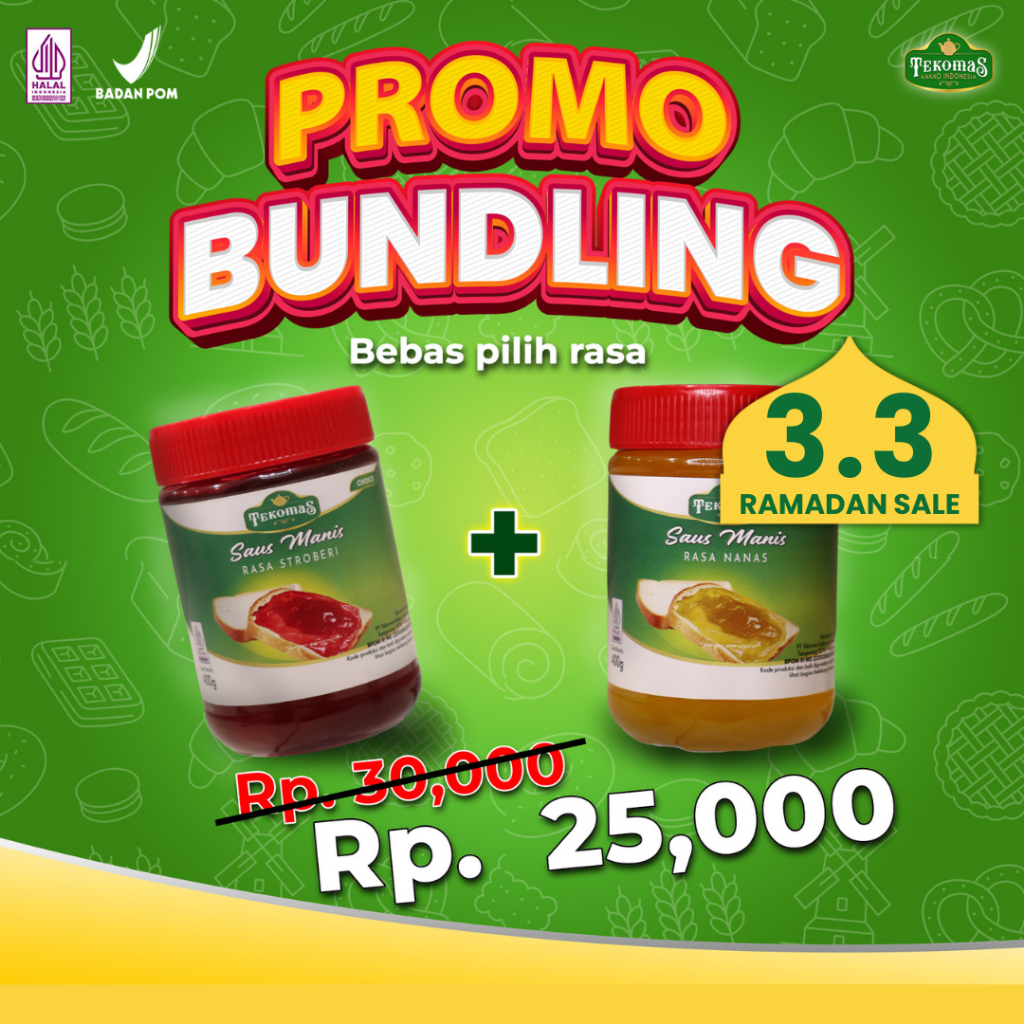 

TEKOMAS - PROMO BUNDLING 2 Selai Jelly 400 gram Rasa Stroberi Nanas Isian dan topping roti Bahan Kue