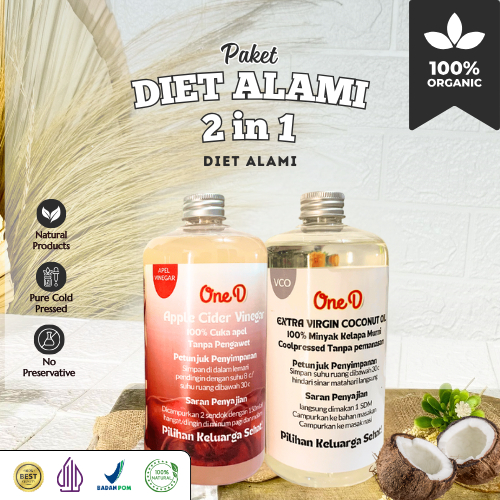 

OneD PAKET HEMAT Cuka Apel 500ML Dan VCO Murni Alami 100% Untuk Detoks Dan Diet Alami