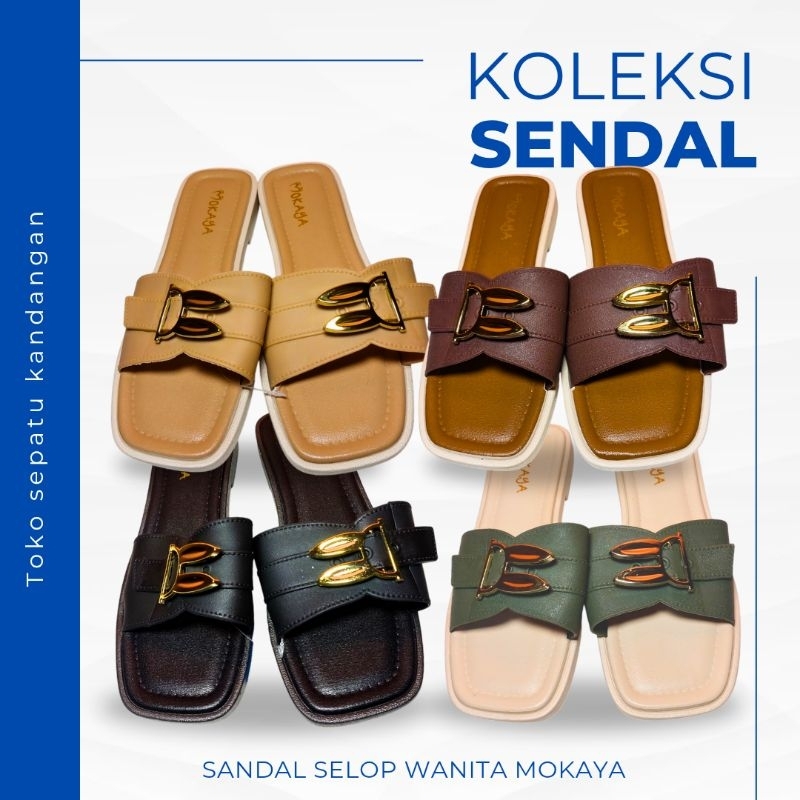 Sandal Selop Karet Wanita Mokaya, Sendal Jelly Plastik Tahan Air Sandal Sehari-hari Perempuan