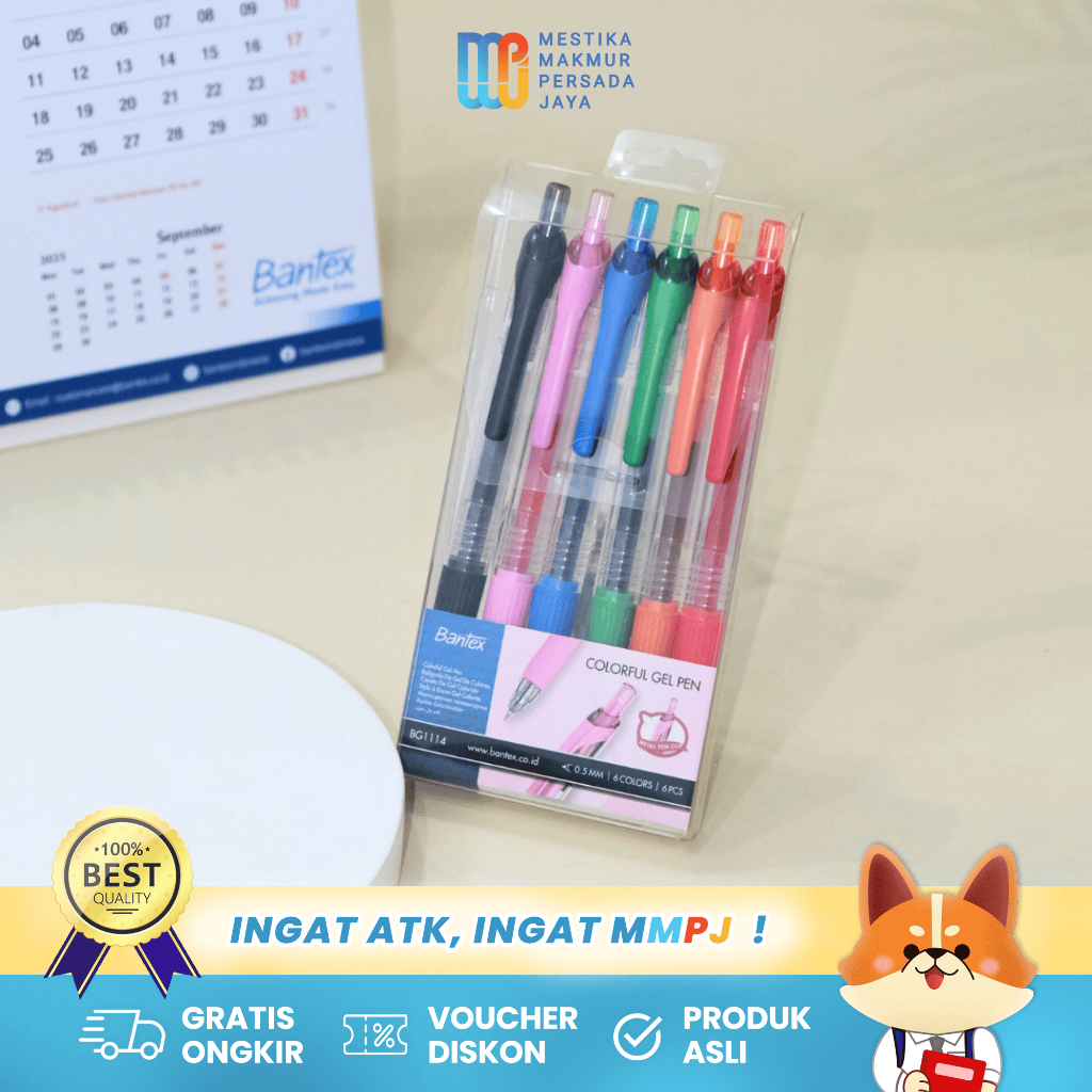 

Bantex Gel Pen 0.5mm – Pulpen Gel Warna-Warn Tinta Halus BG1114