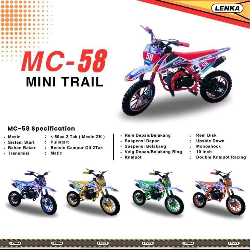 Motor Mini Trail Lenka MC 58 Double knalpot