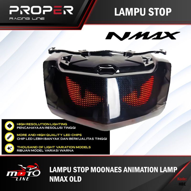 Lampu Stop NMAX Old 2018 Moonaes Animation LED Stop Lamp Mika