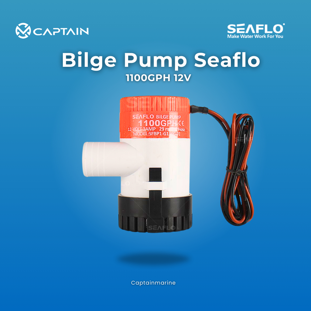 Bilge Pump Otomatis SEAFLO 1100 GPH 12V (Pompa Celup Kapal 1100GPH)