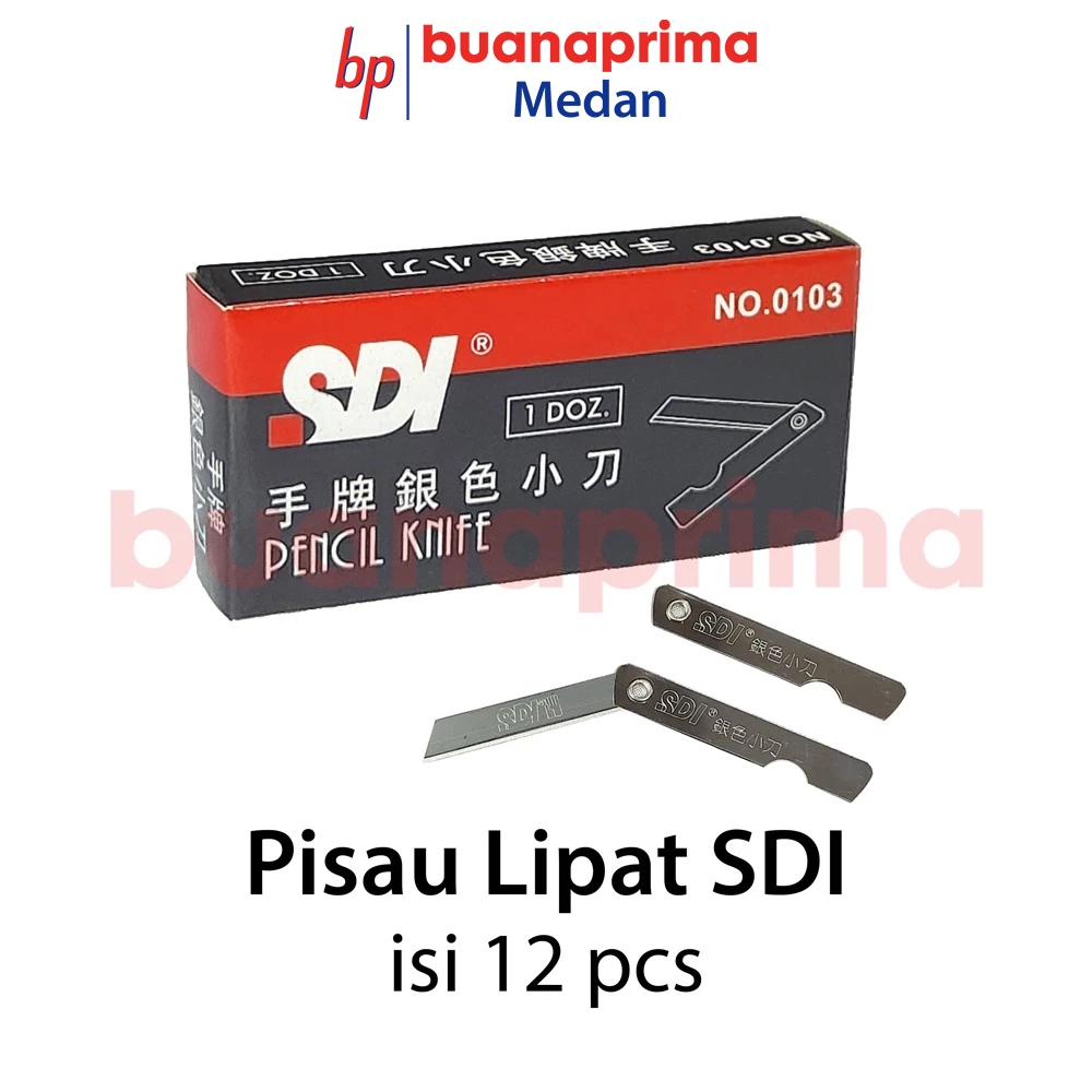 

Pisau Lipat SDI isi 12 pcs Besi Stainless Steel Tajam Berkualitas Silet Cutter Mini