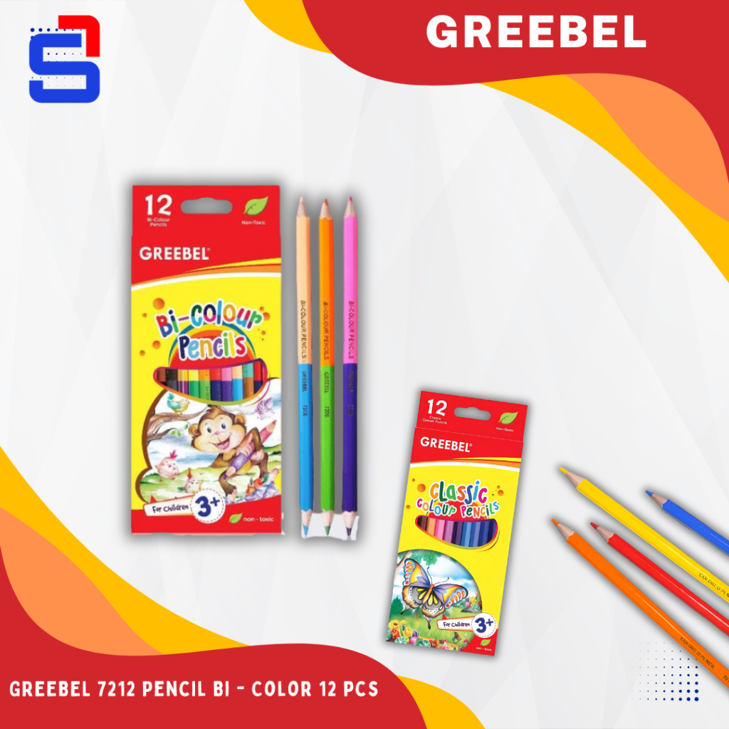 

GREEBEL Pensil Warna 12 Warna Panjang / Classic Color Pencils (7012) Warna Lebih Nyata