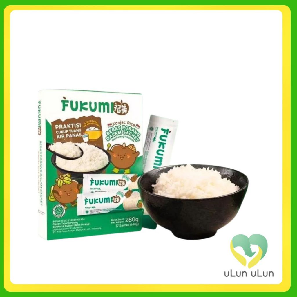 

Ulun Ulun FUKUMI Beras Porang Box Sachet - Shirataki/Konjac Rice |