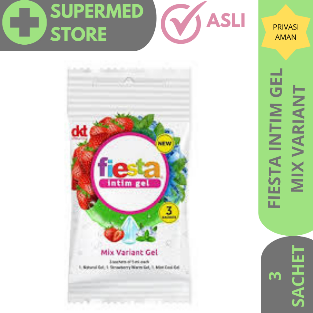 Fiesta Mix Variant Lubricant Gel Isi 3 Sachet / Lubricant Pelumas Fiesta Rasa Campur