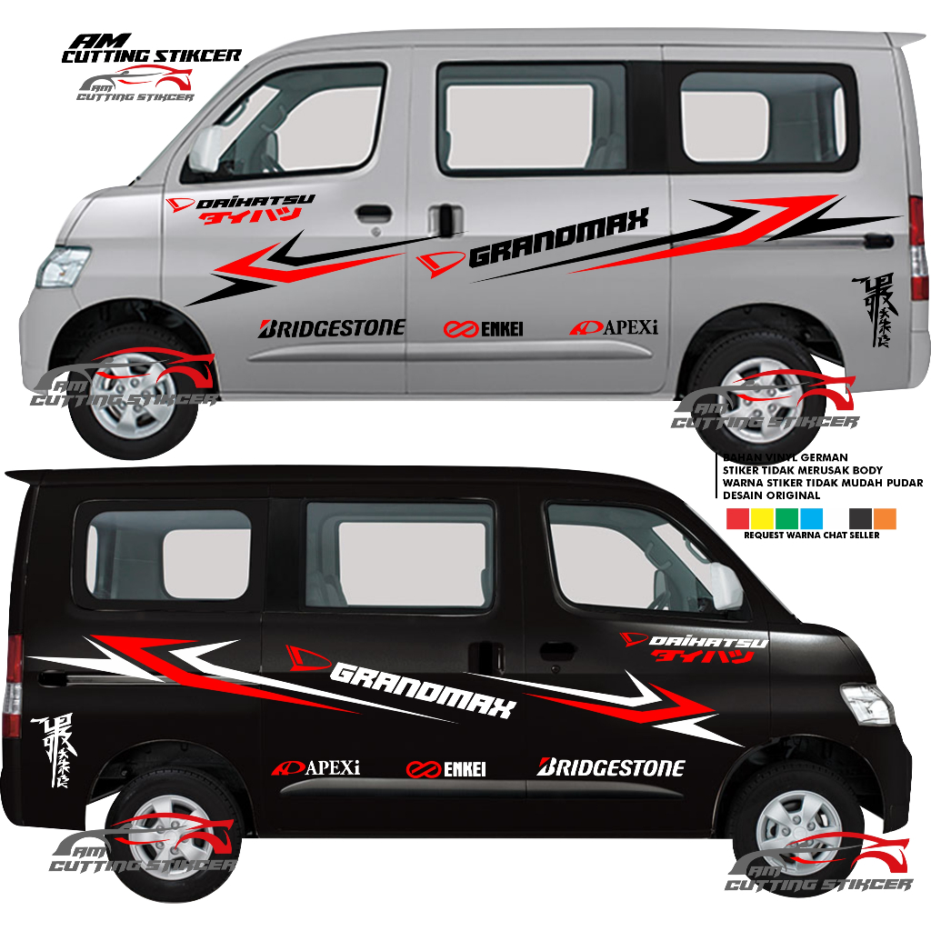 Sticker stiker daihatsu granmax stiker minibus grandmax luxio apv custom text all mobil