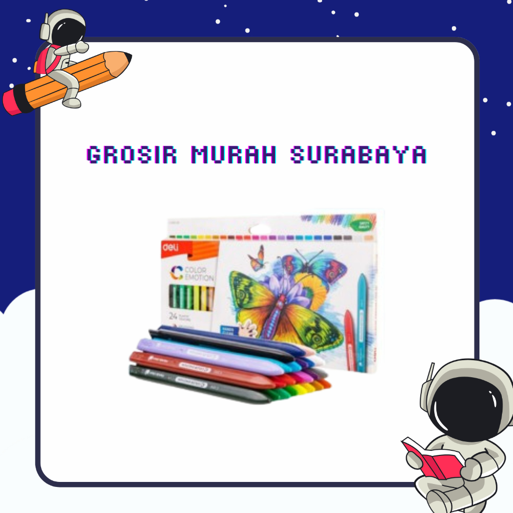 

Deli Krayon Plastic 12/18/24 Warna Cerah Bentuk segitiga ergonomis tidak beracun EC20000/EC20010/EC20020