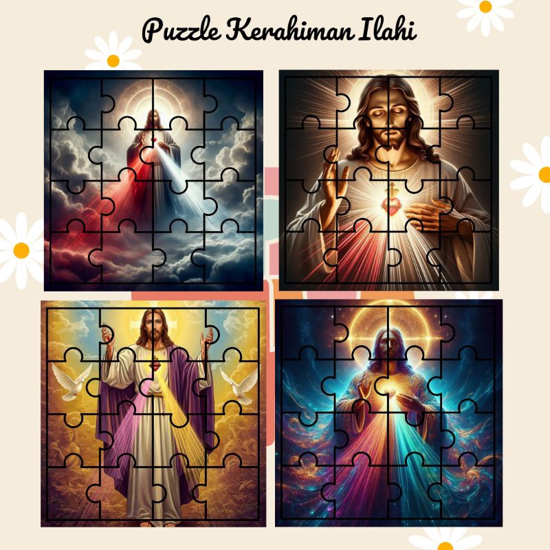 Puzzle kerahiman ilahi / Puzzle Rohani / Puzzle Jesus / Puzzle edukasi