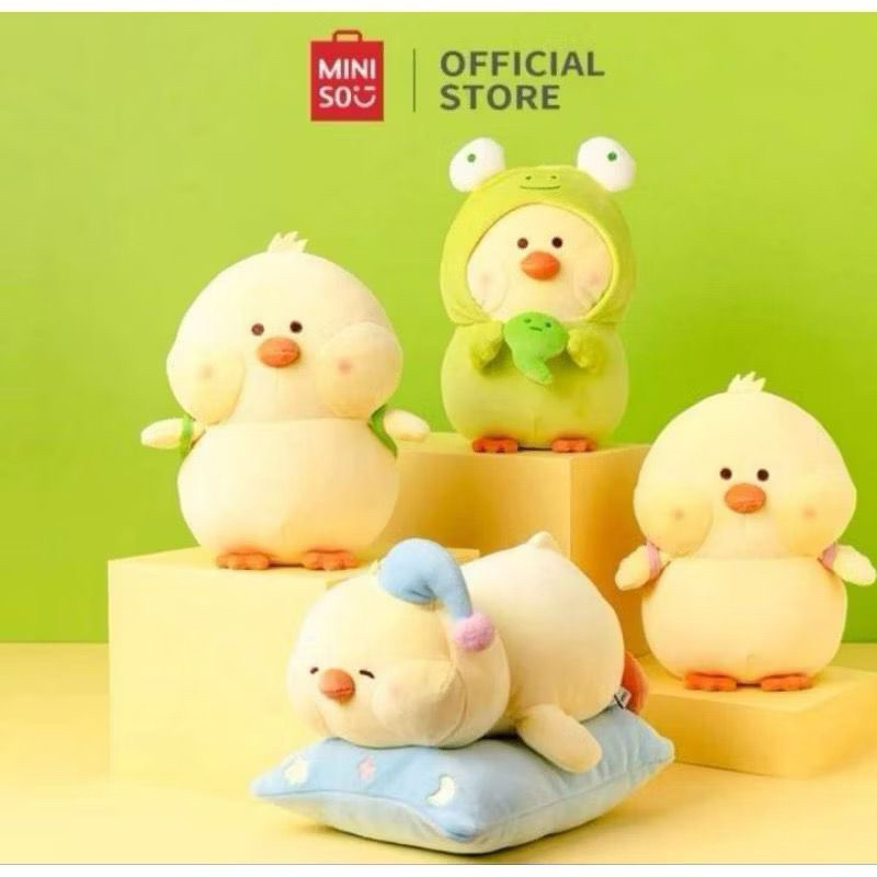 MINISO BIBI Chicken Series Sleepy Plush Toy Boneka Bebek 23cm Boneka Ayam Boneka Miniso