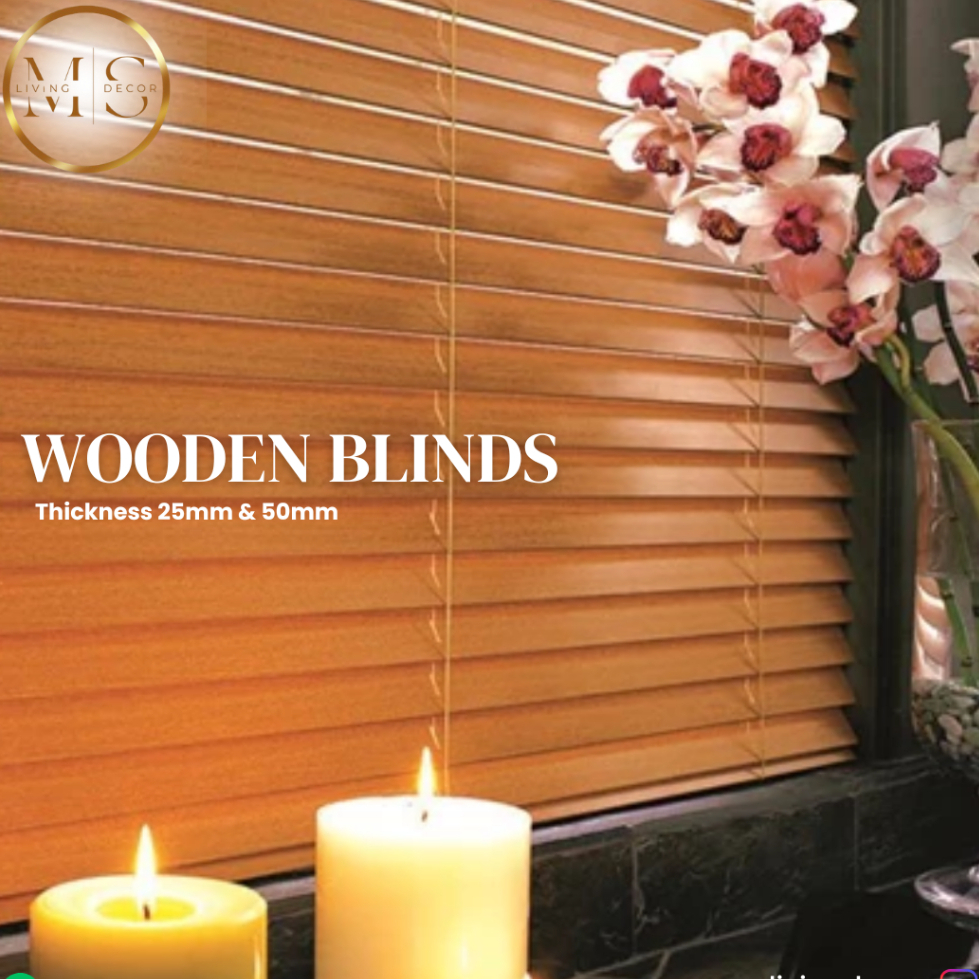 Wooden Blinds Shinichi / Tirai Kayu / Kerai Kayu / Slat Kayu Tirai Jendela