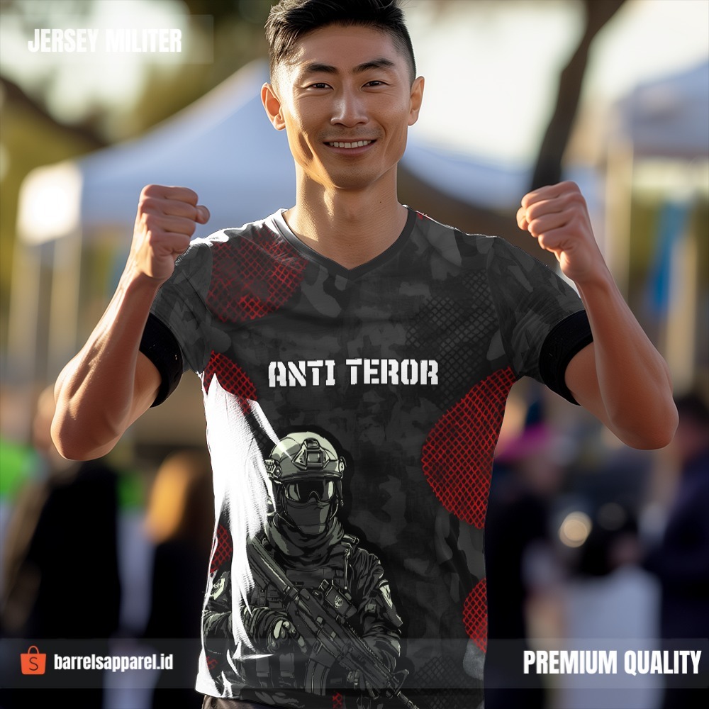 Kaos Jersey Polisi Polri Densus 88 Hitam Abu Motif Abstrak 13 - Jersey Custom Premium Full Printing