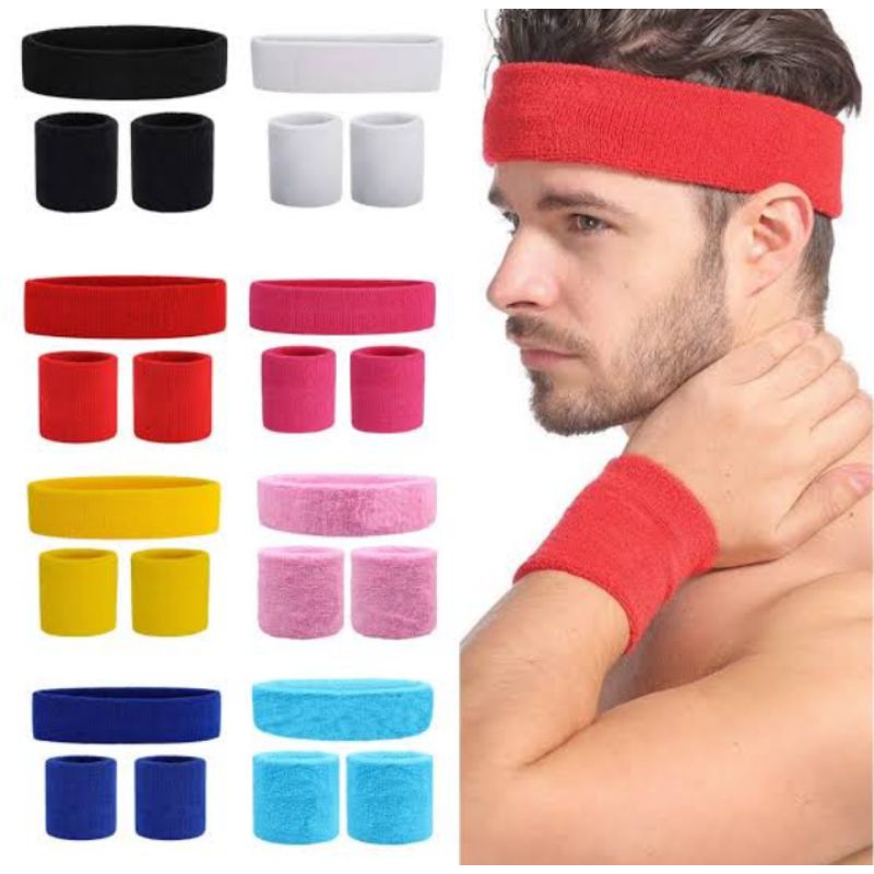 Wristband + Headband Sport Pria Wanita