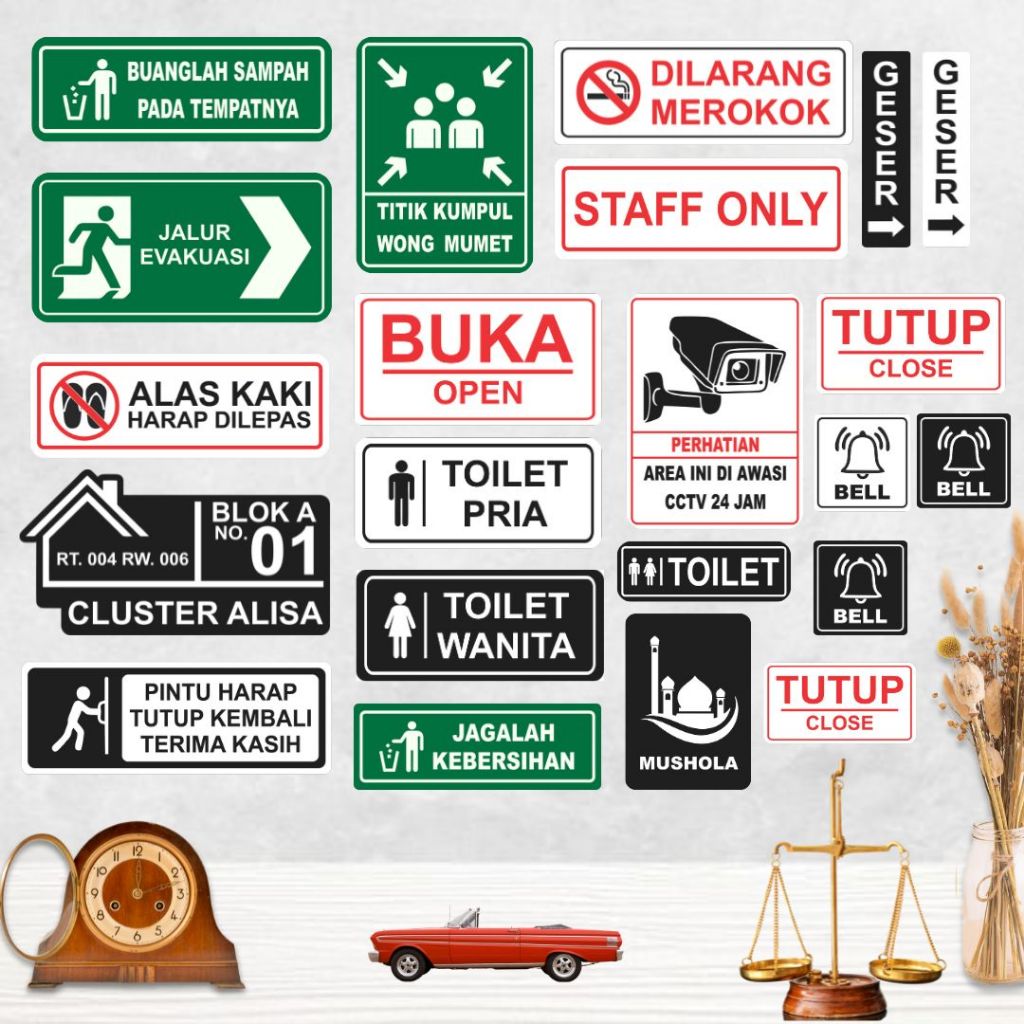 

Akrilik Sign/Rambu Akrilik/Papan Akrilik dan Sticker, Papan Nama Akrilik Custom, Tulisan Akrilik/Nomor Rumah/Toilet