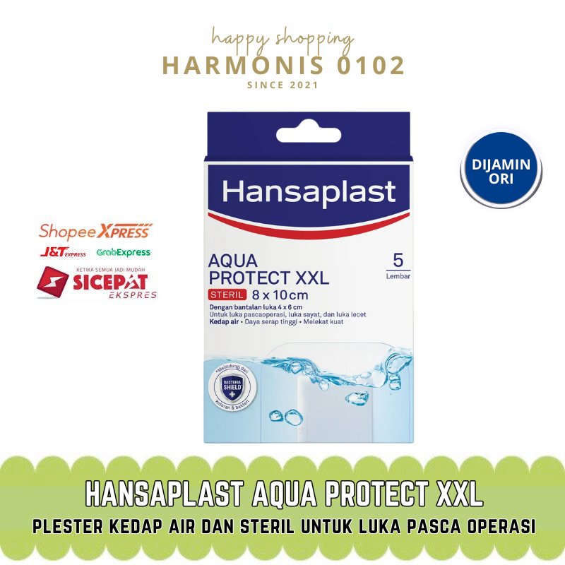 Hansaplast Aqua Protect Steril XXL 1 BOX 5 Lembar - Plester Luka Besar/Pasca Operasi