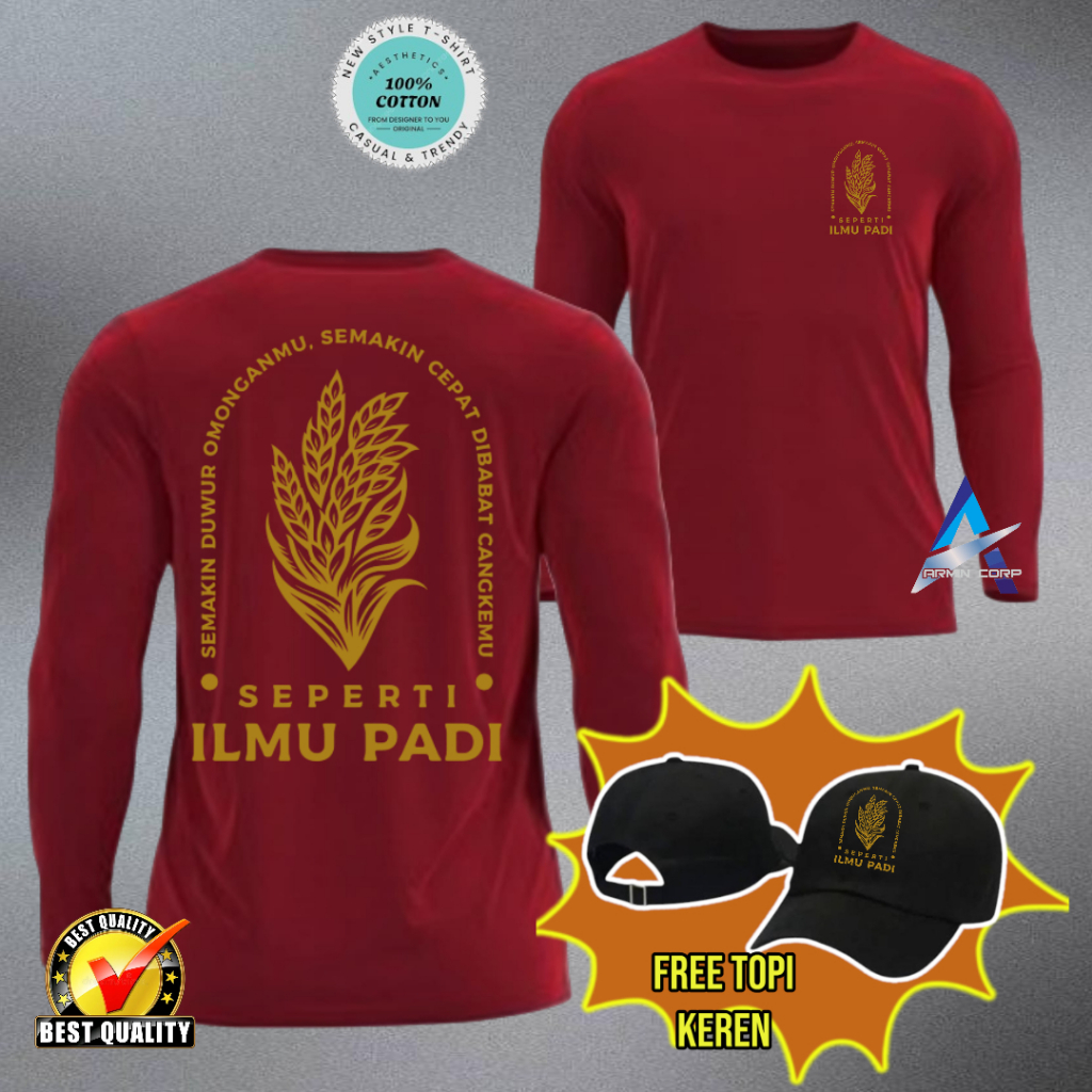 TSHIRT DISTRO KATA KATA SEMAKIN DUWUR OMONGANMU SEMAKIN CEPAT DIBABAT CANGKEMMU SEPERTI ILMU PADI BO