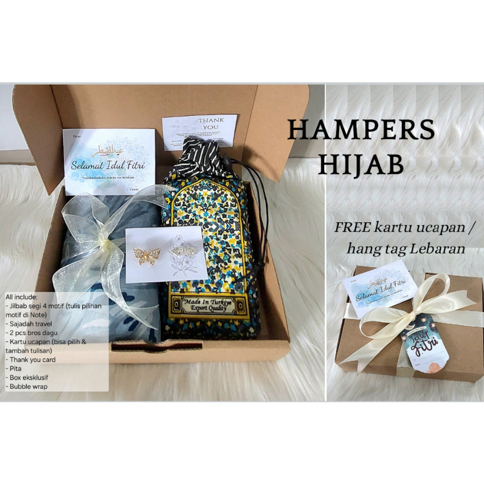 Hampers Jilbab Ramadhan Idul Fitri Lebaran Gift Kado Ulang Tahun Hijab Motif Bros Bisa Request Ucapa