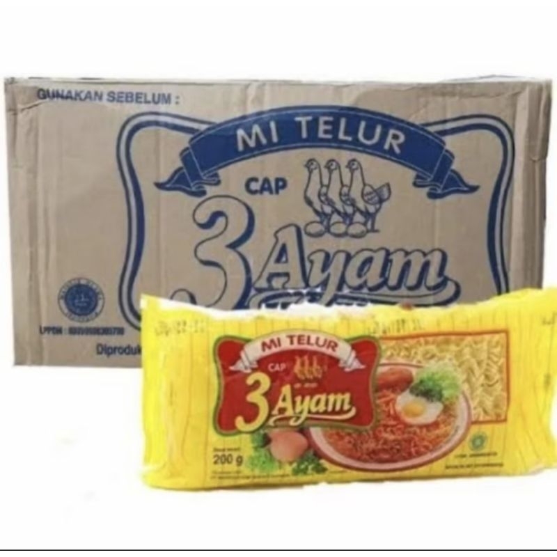 

Mie Telur Telor Cap 3 Ayam Per Dus isi 20 Bungkus