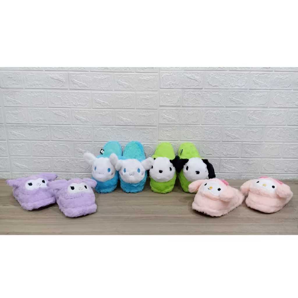 Sandal Bulu Karakter Sandal Selop Anak Dewasa Sandal Rumah Selop Bulu Karakter Lucu