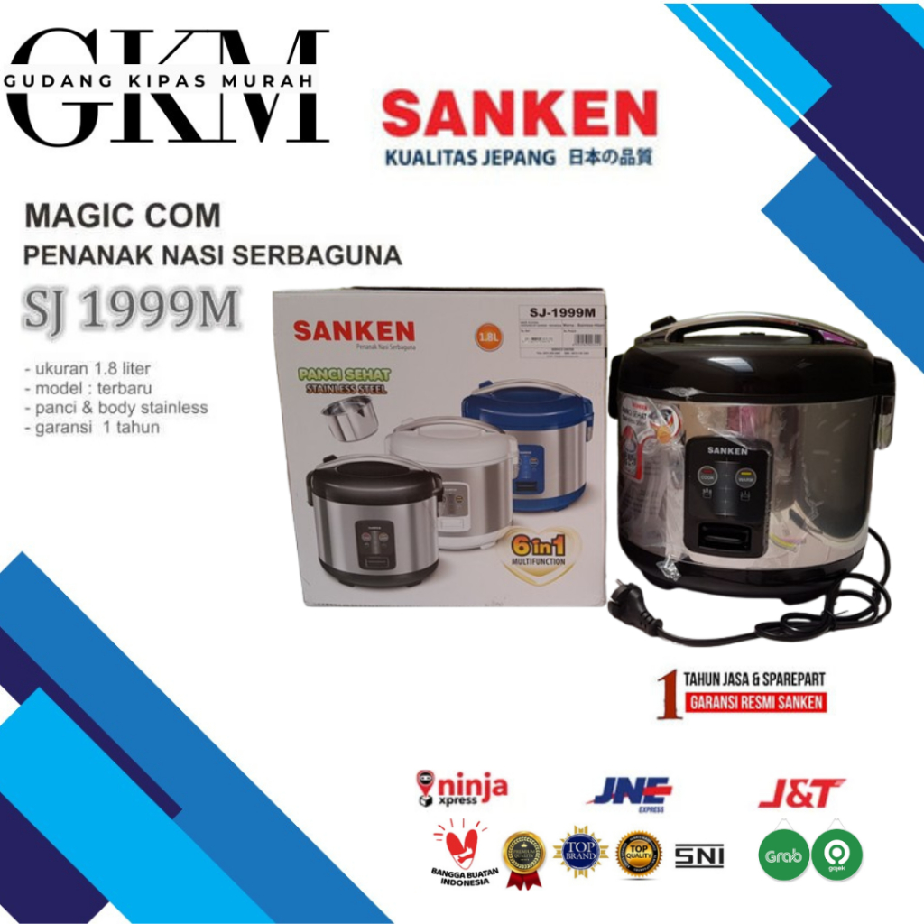 MAGIC COM SANKEN 2 LITER / 1,8 L SJ1999M RICE COOKER SANKEN STAINLESS