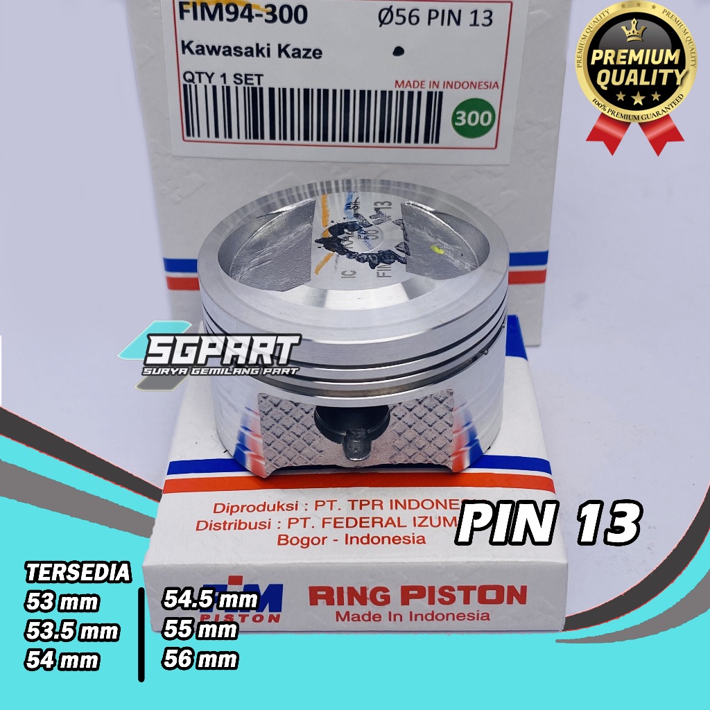 SEHER PISTON FIM KAZE 53 53,5 54 54,5 55 56 Pen 13 FIM IZUMI