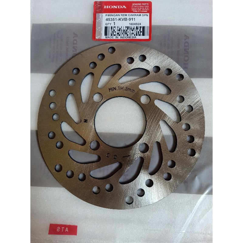 PIRINGAN DISK CAKRAM DEPAN HONDA VARIO KARBU , BEAT FI , BEAT POP SCOOPY ESP (KVB) ORI AHM