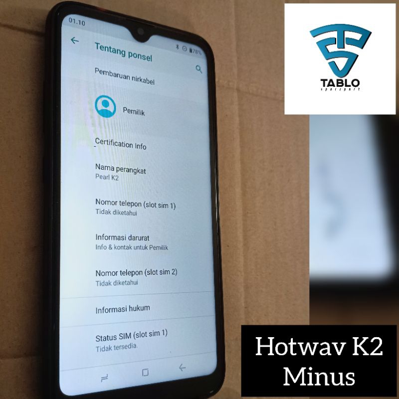 hp Hotwav K2 minus touchscreen eror ram 3/32 gb