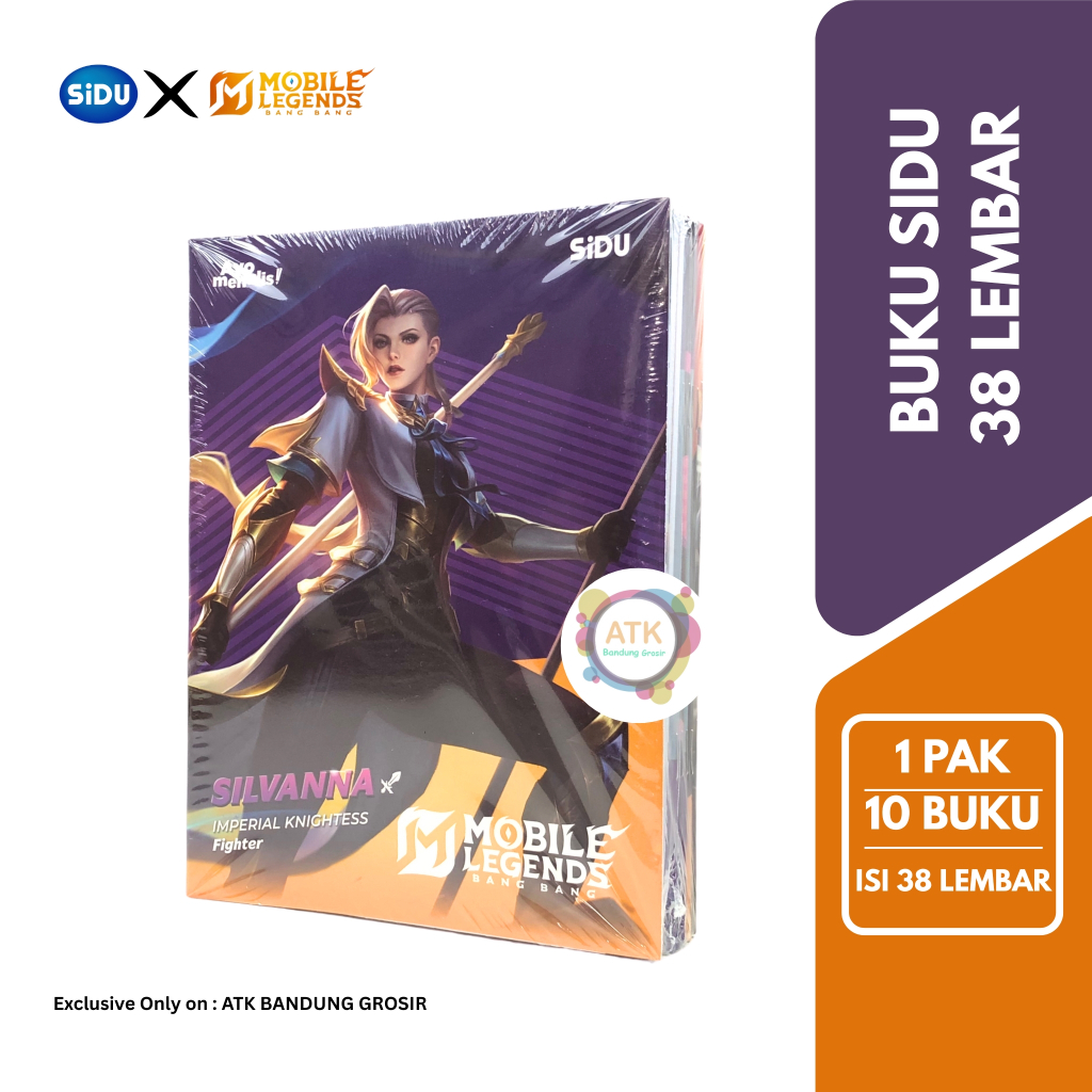 

Buku Tulis Sinar Dunia 38 Lembar (SIDU) x Mobile legend Cover Collab Ukuran Qwarto - pack (10 buku)