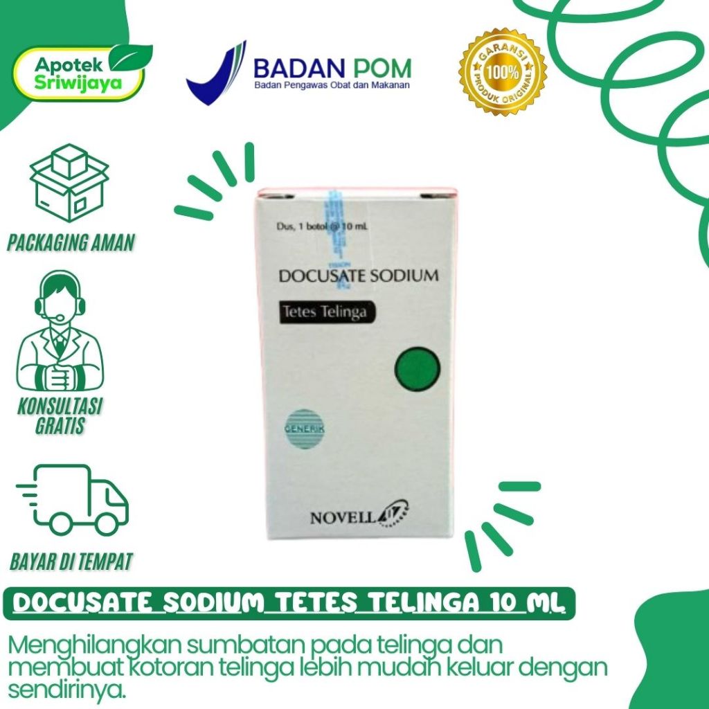 DOCUSATE SODIUM TETES TELINGA 10 ML Membersihkan kotoran telinga yang menyumbat liang telinga