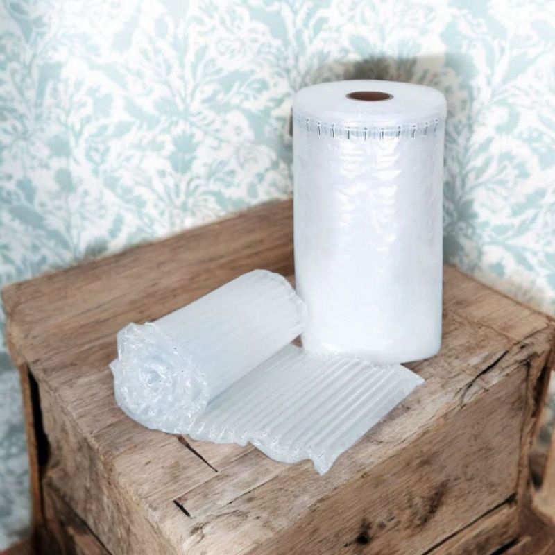 

45x300 poly air inflatable cushion bubble wrap pump plastik bungkus botol kaca gelas pompa pentil 45cm x 300meter