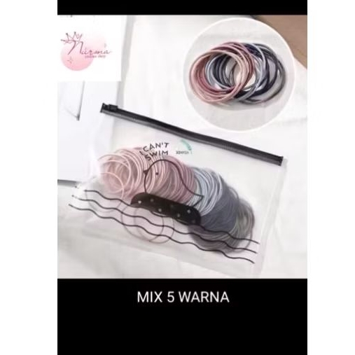 Ikat Rambut Korea Polos Elastis/ karet gelang / kunciran isi 100pcs