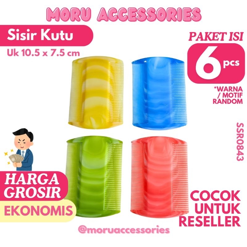 [ ISI 6 PCS ] SISIR KUTU PLASTIK (10.5 x 7.5 cm) WARNA POLOS BAGUS MURAH GROSIR SOUVENIR