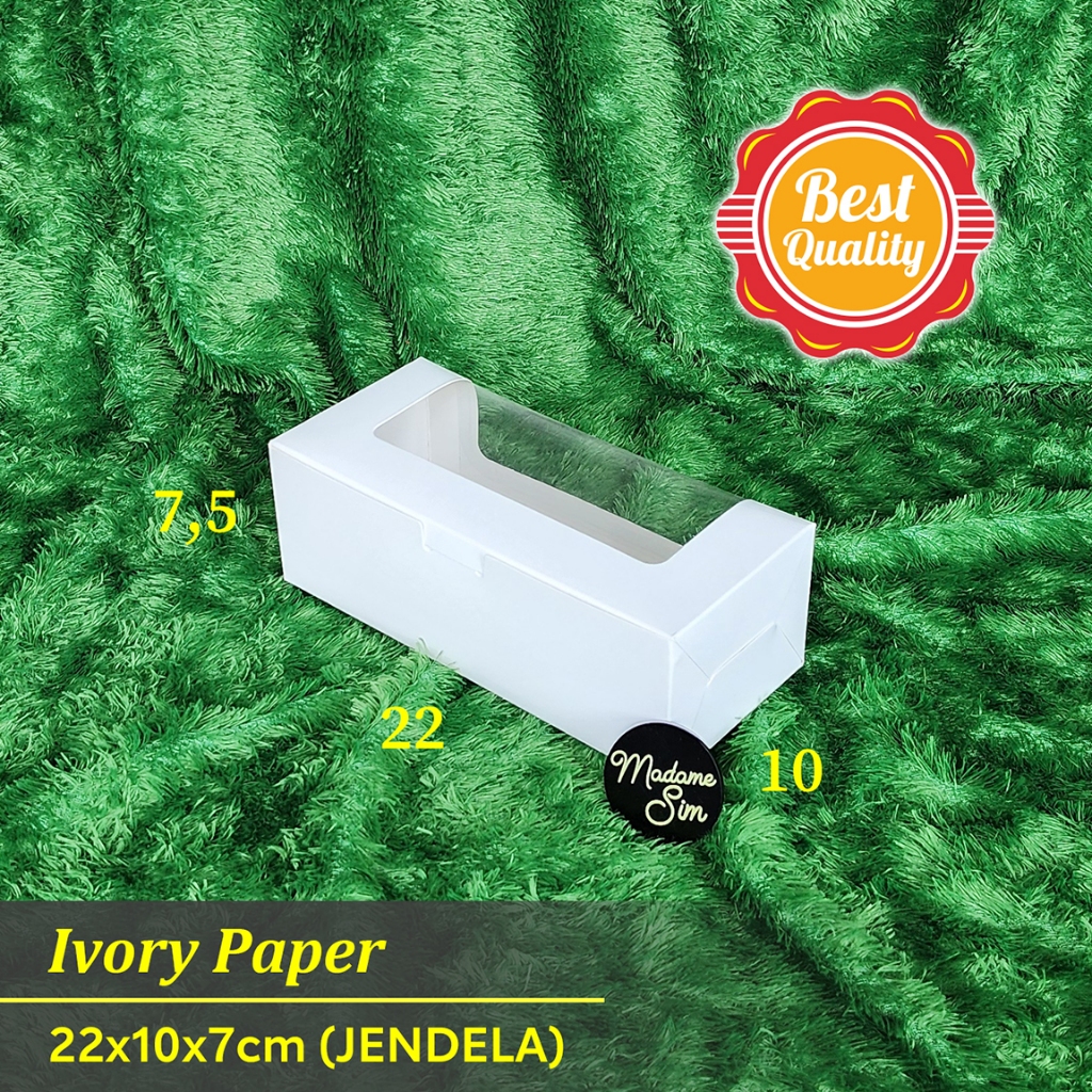 

BOX IVORY - KOTAK BOLU GULUNG - DUS LAPIS LEGIT ROL 22x10x7 - JENDELA (ISI : 10 PCS)