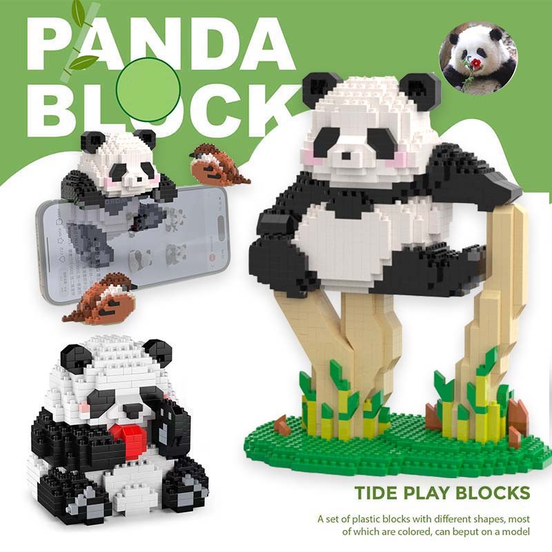 Mainan Anak Perempuan Brick Panda 3D Puzzle Block Susun Edukasi Mainan Mainan Anak Anak 6/7/8/10 tah