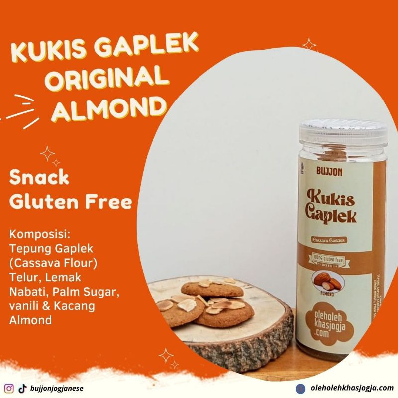 

Kukis Gaplek/Snack Gluten Free Biskuit Sehat Varian Rasa Almond dan Choco Chip Oleh Oleh Khas Jogja