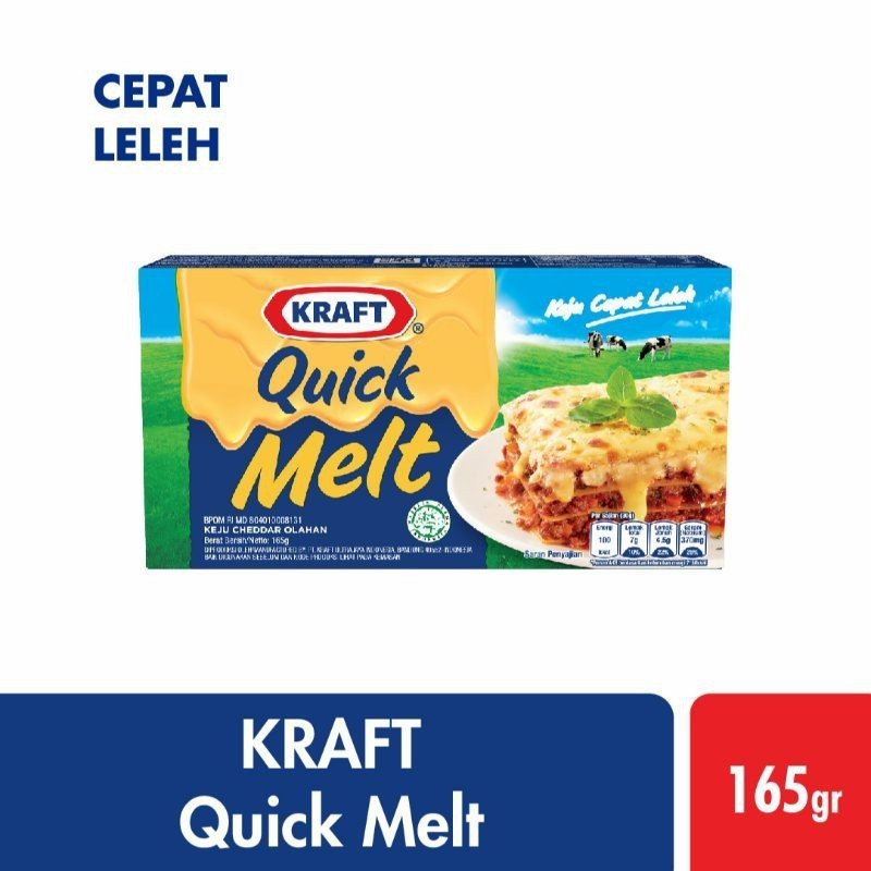 

Kraft cheese quick melt mozza box 165gr / keju mozarella