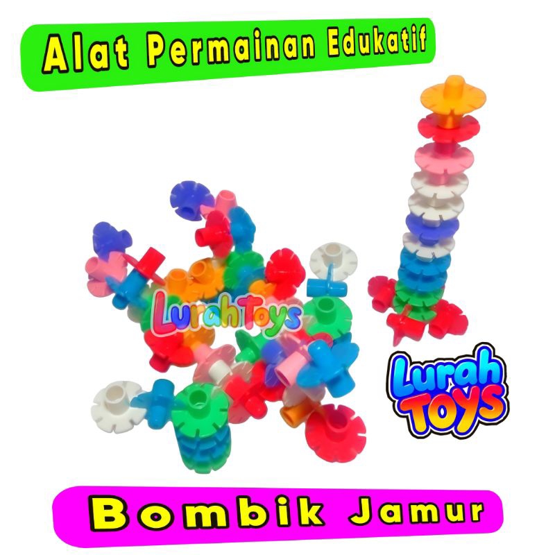 MAINAN EDUKASI ALAT PERMAINAN EDUKATIF MAINAN BOMBIK JAMUR MAINAN PLASTIK KILOAN 1KG