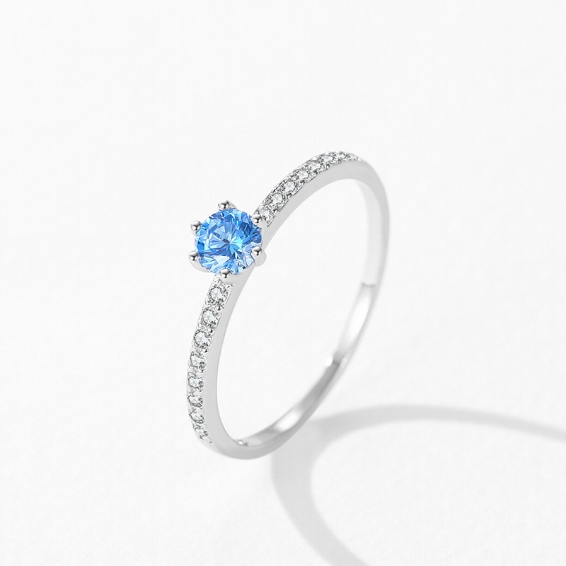 Ready Stock, S925 Sterling Ring With Blue Zircon