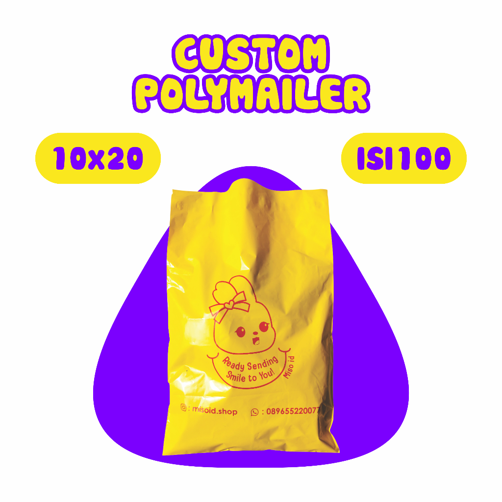 

Custom Polymailer 10x20 Sablon Plastik Packing Isi 100 Lembar