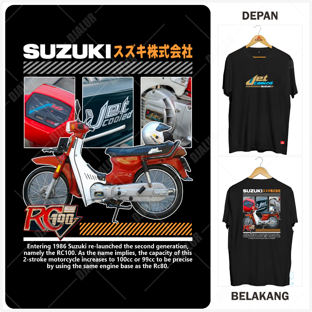 Kaos RC 100 Suzuki Motor Indonesia Kaos Distro Premium Mekanik Cotton Combed 30s Djalur Clothing