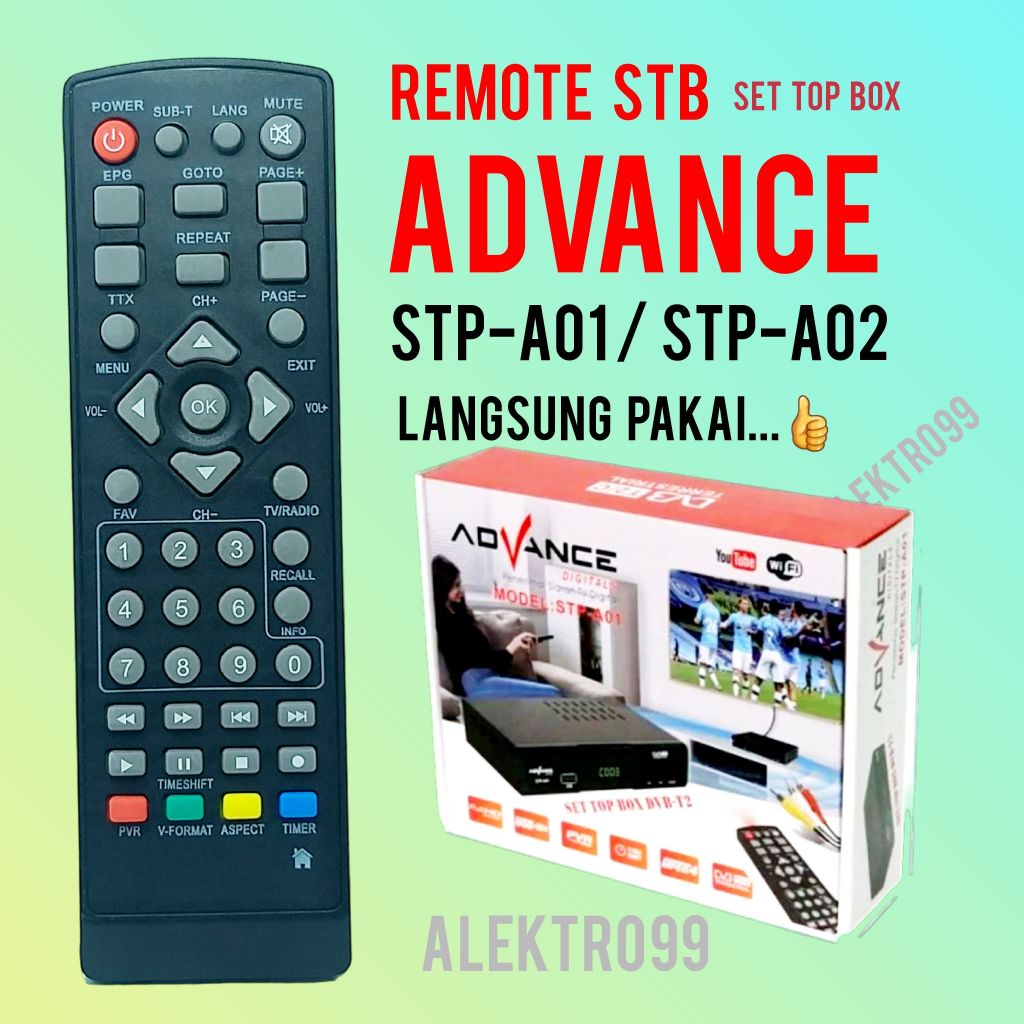 REMOTE ADVANCE STP-A01 STP-02 STP-O3 ADVANCE BUKAN ADVAN SET TOP BOX